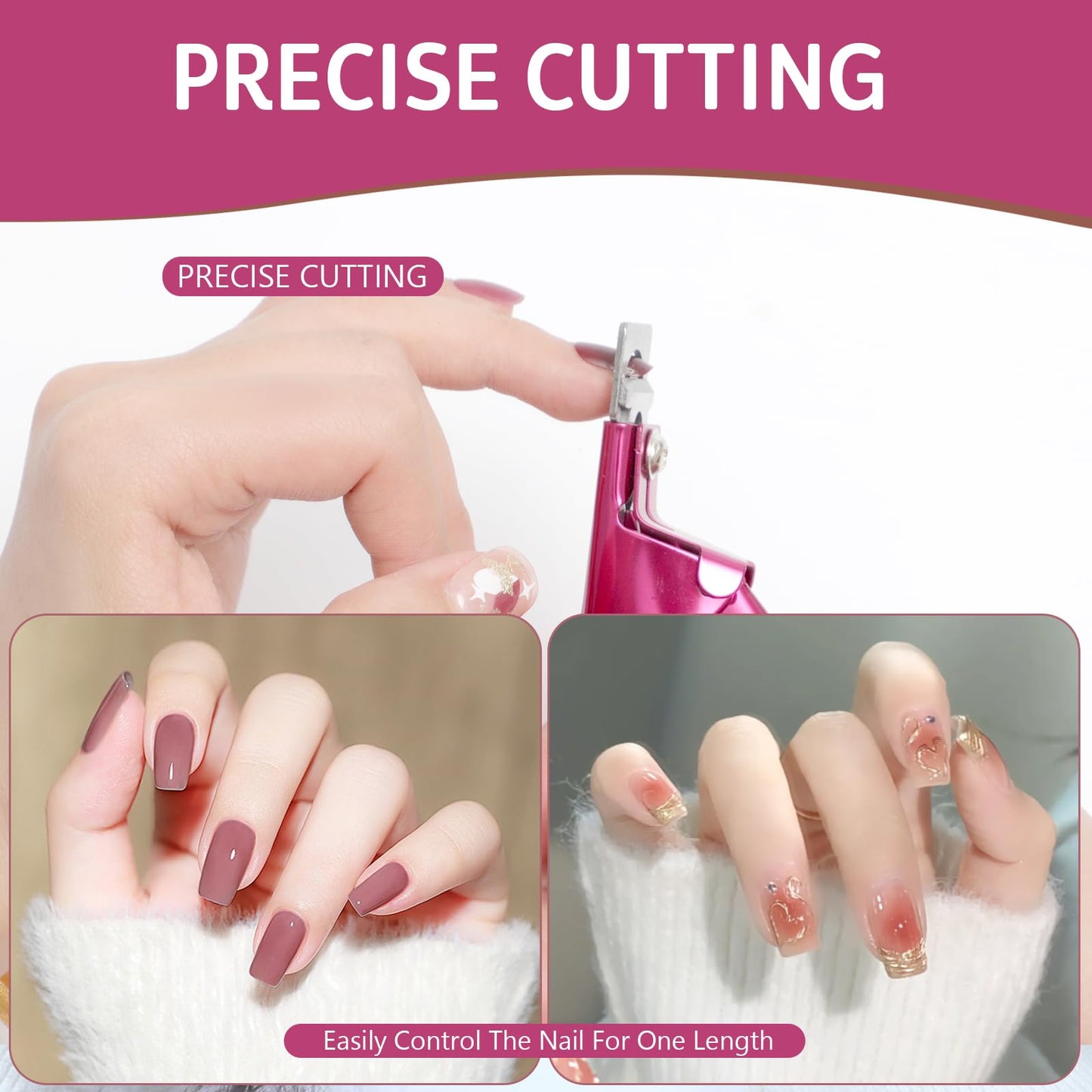 Hasakhi nail clipper with magnetic sizer length guide