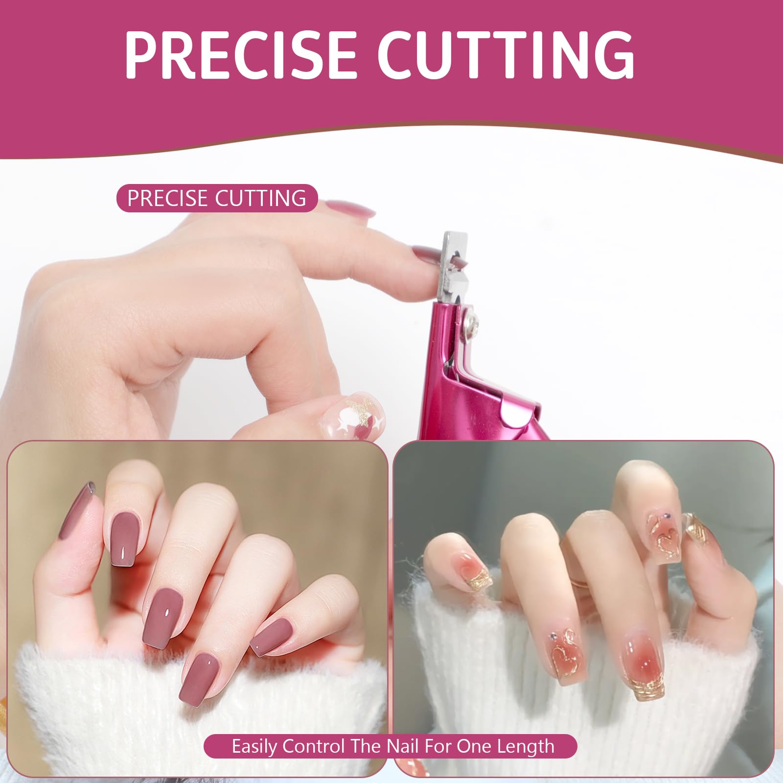 Hasakhi nail clipper with magnetic sizer length guide