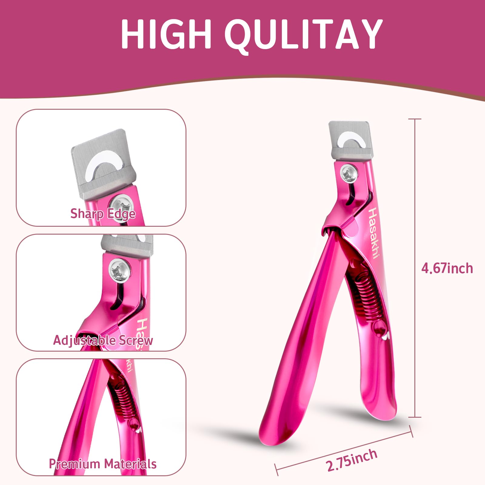 Hasakhi rose nail clippers for artificial nail shaping