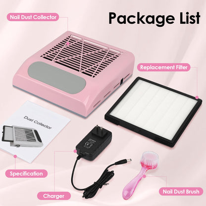 Professional salon nail dust collector used with electric nail drill