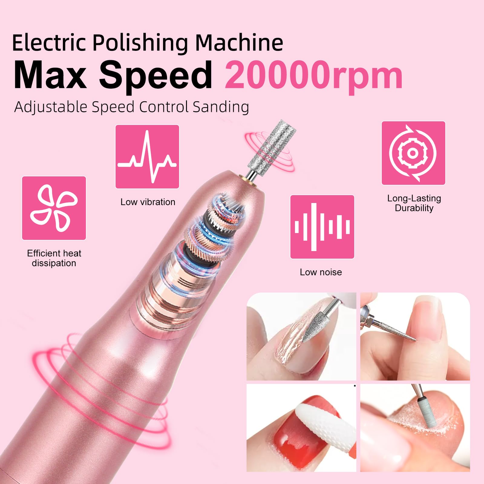 Close up of DouborQ UV LED nail lamp and drill machine