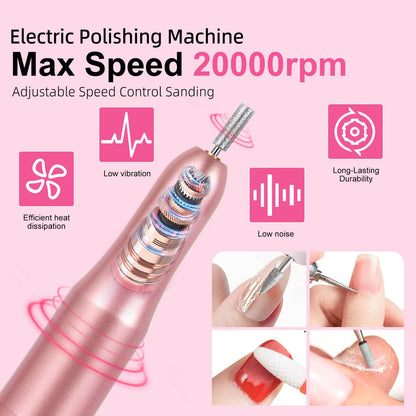 Close up of DouborQ UV LED nail lamp and drill machine