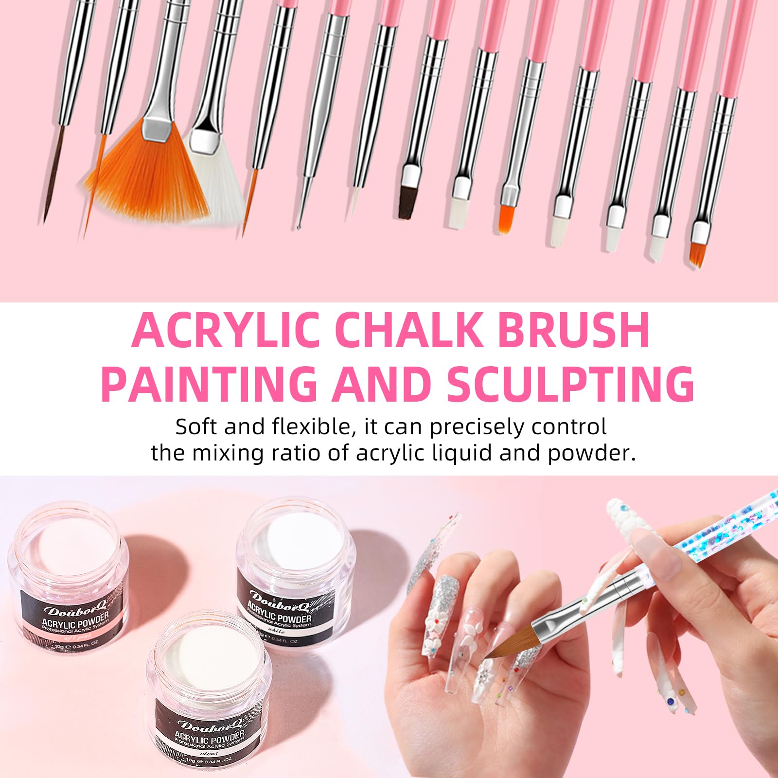 Professional acrylic nail starter set for home manicure