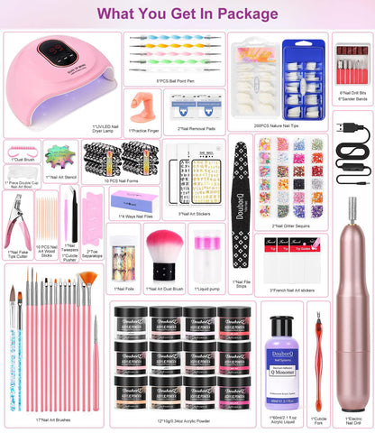 Detailed contents of DouborQ acrylic nail art bundle