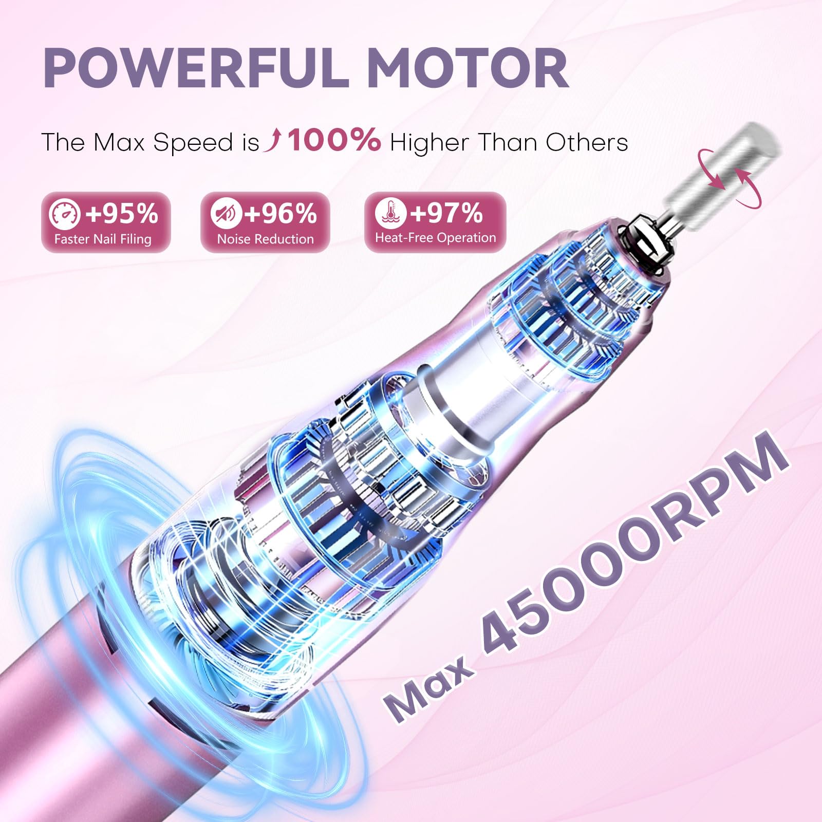 Tuobeo portable e-file machine with digital speed display