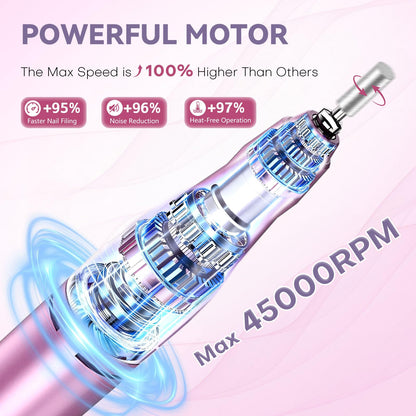 Tuobeo portable e-file machine with digital speed display