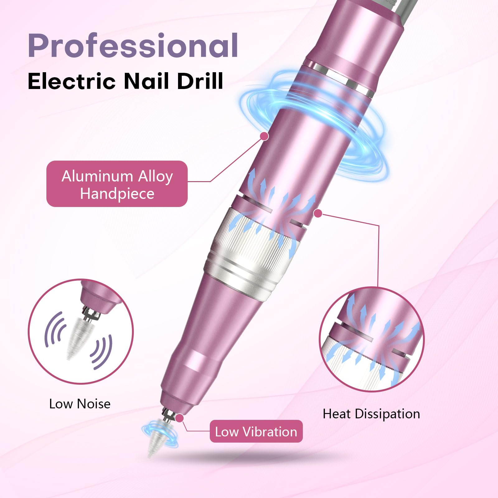 Top view of Tuobeo electric nail drill professional set