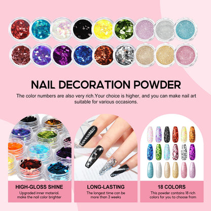 Collection of acrylic powders for salon quality manicures