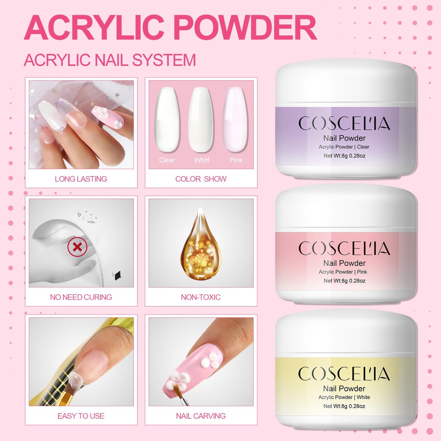 Detailed components of Coscelia imported nail manicure kit