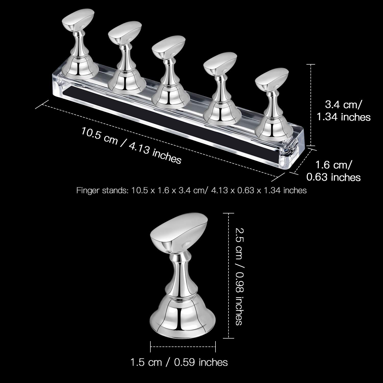 Six sets of acrylic nail practice stands for manicure training