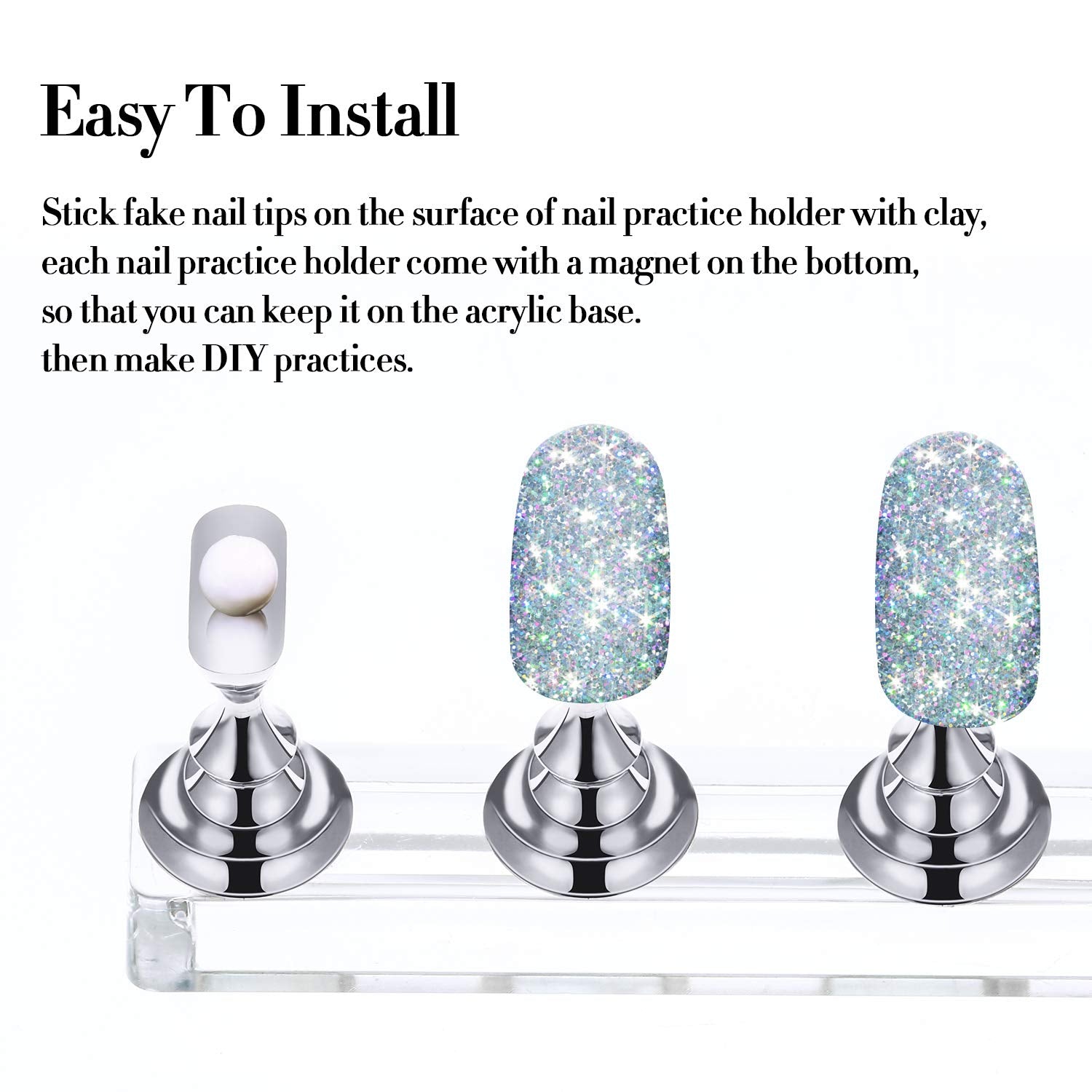 Blulu nail tip display stand for salon and home use