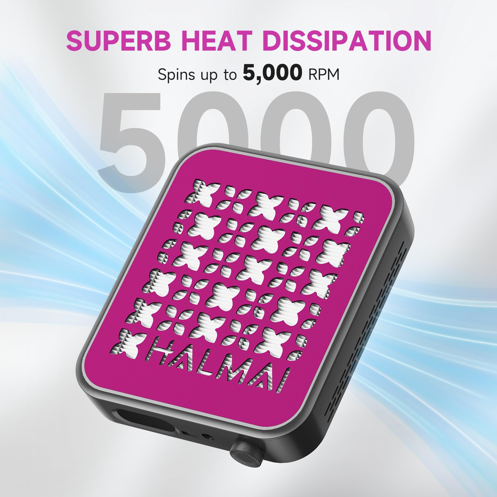Close up of Halmai nail dust collector HEPA filter mechanism
