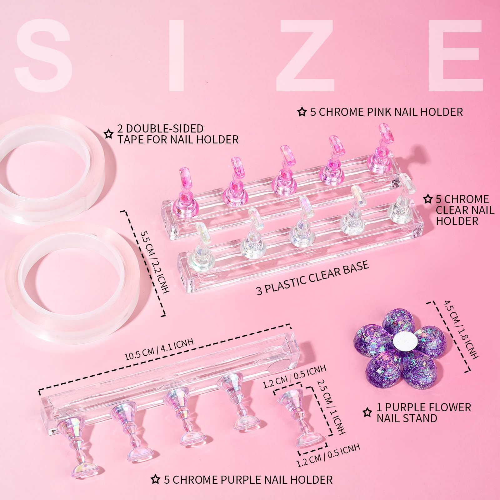 Fandamei 3 piece nail holder kit with aurora finish