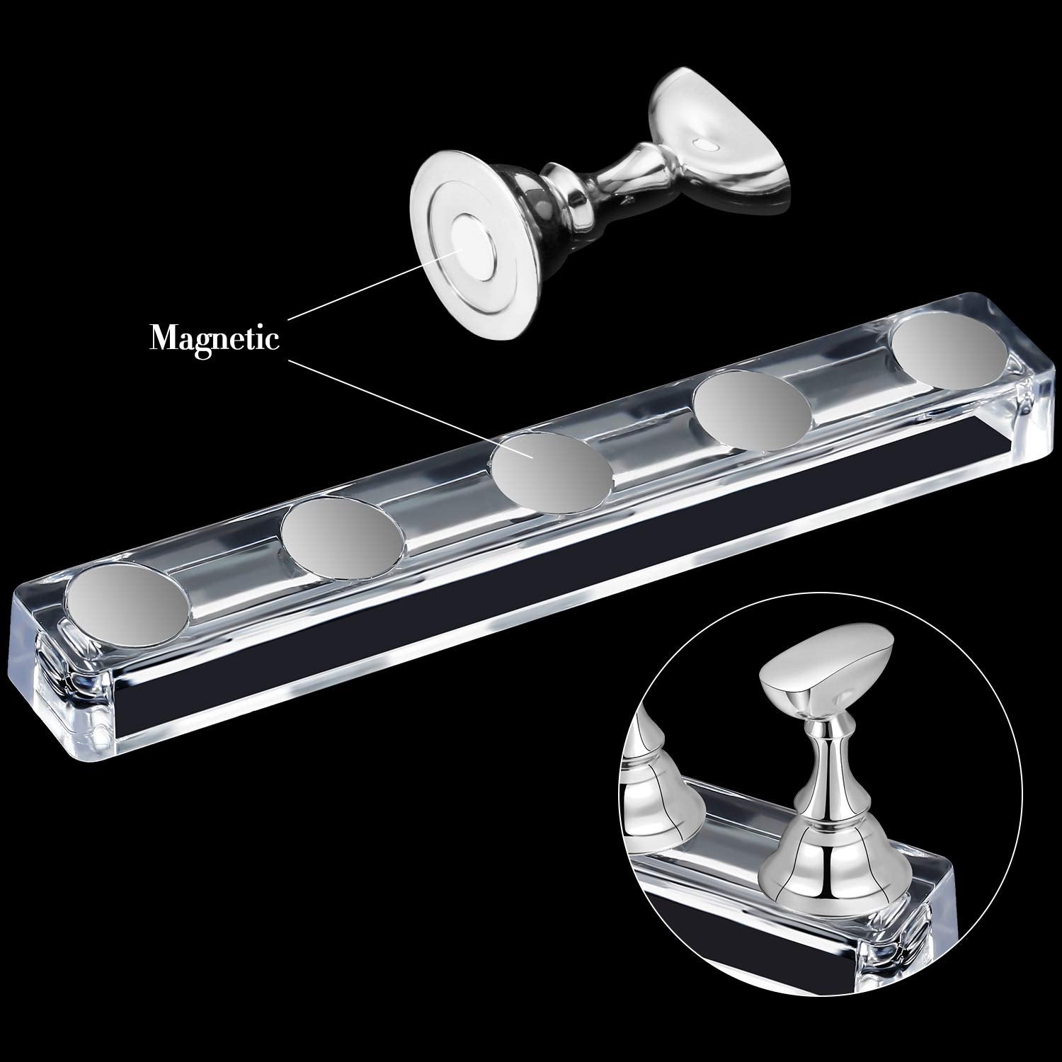 Blulu acrylic nail display stand with magnetic tips