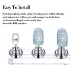 Complete dual set of acrylic nail display stands arranged together