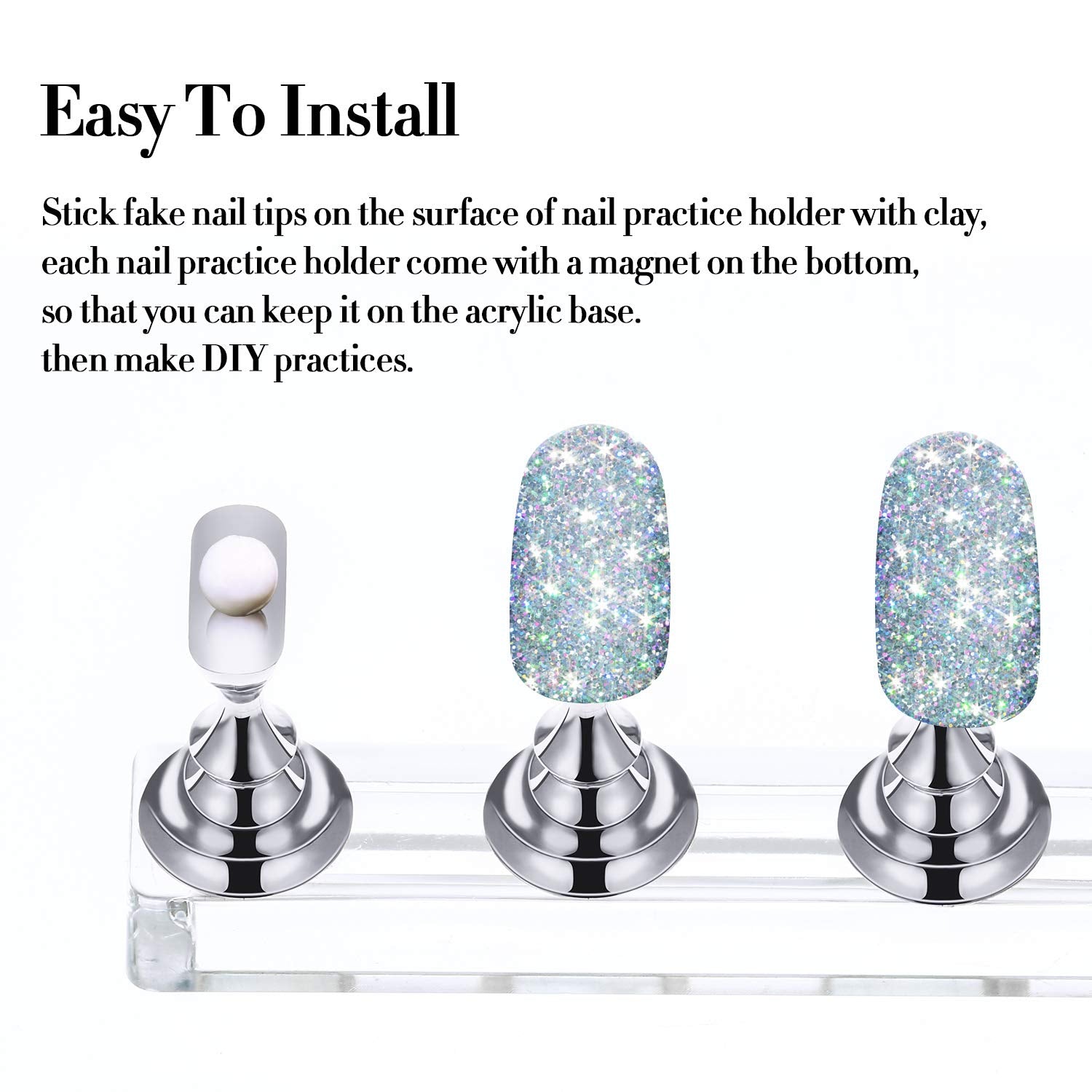 Top down view of Blulu magnetic nail tips holder