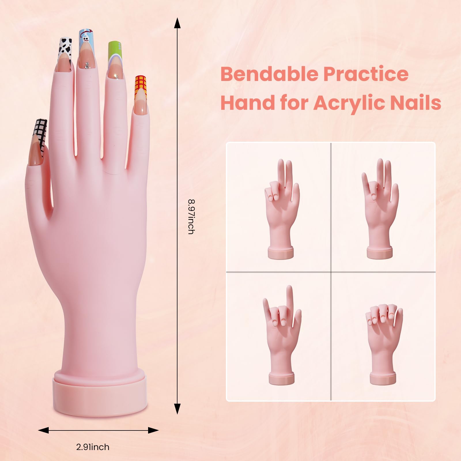 Acrylic powders and liquid monomer set for nail extensions