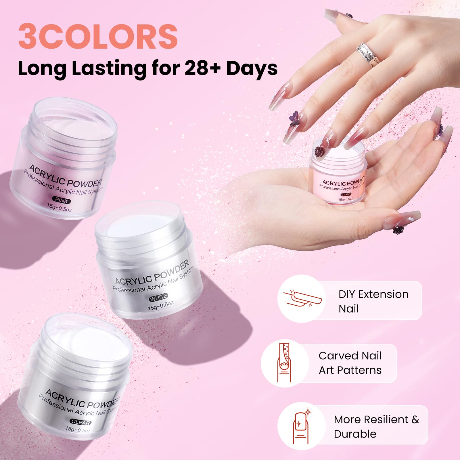 Flexible practice hand for nail art training included in set