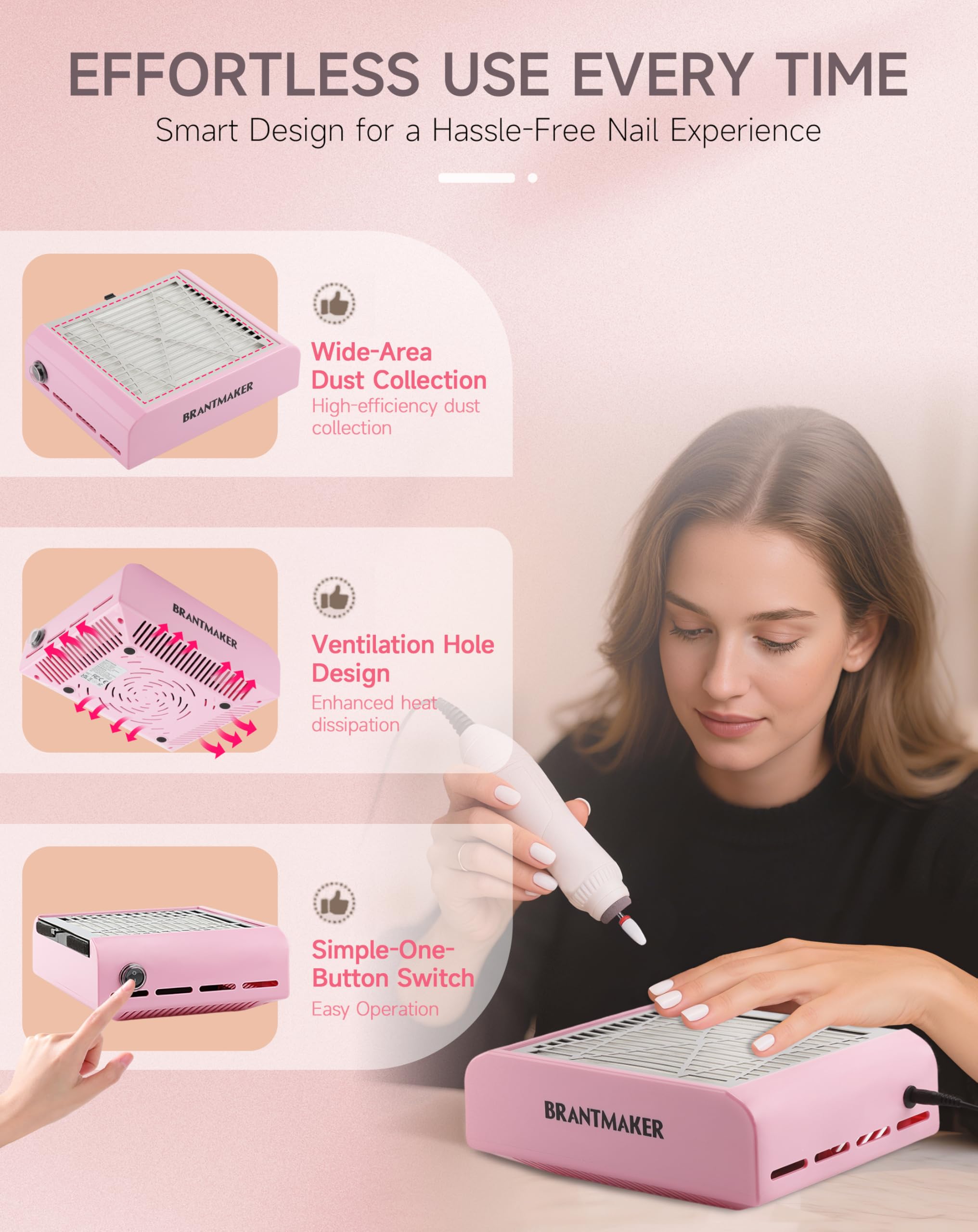 Reusable filters included with Brantmaker nail dust vacuum