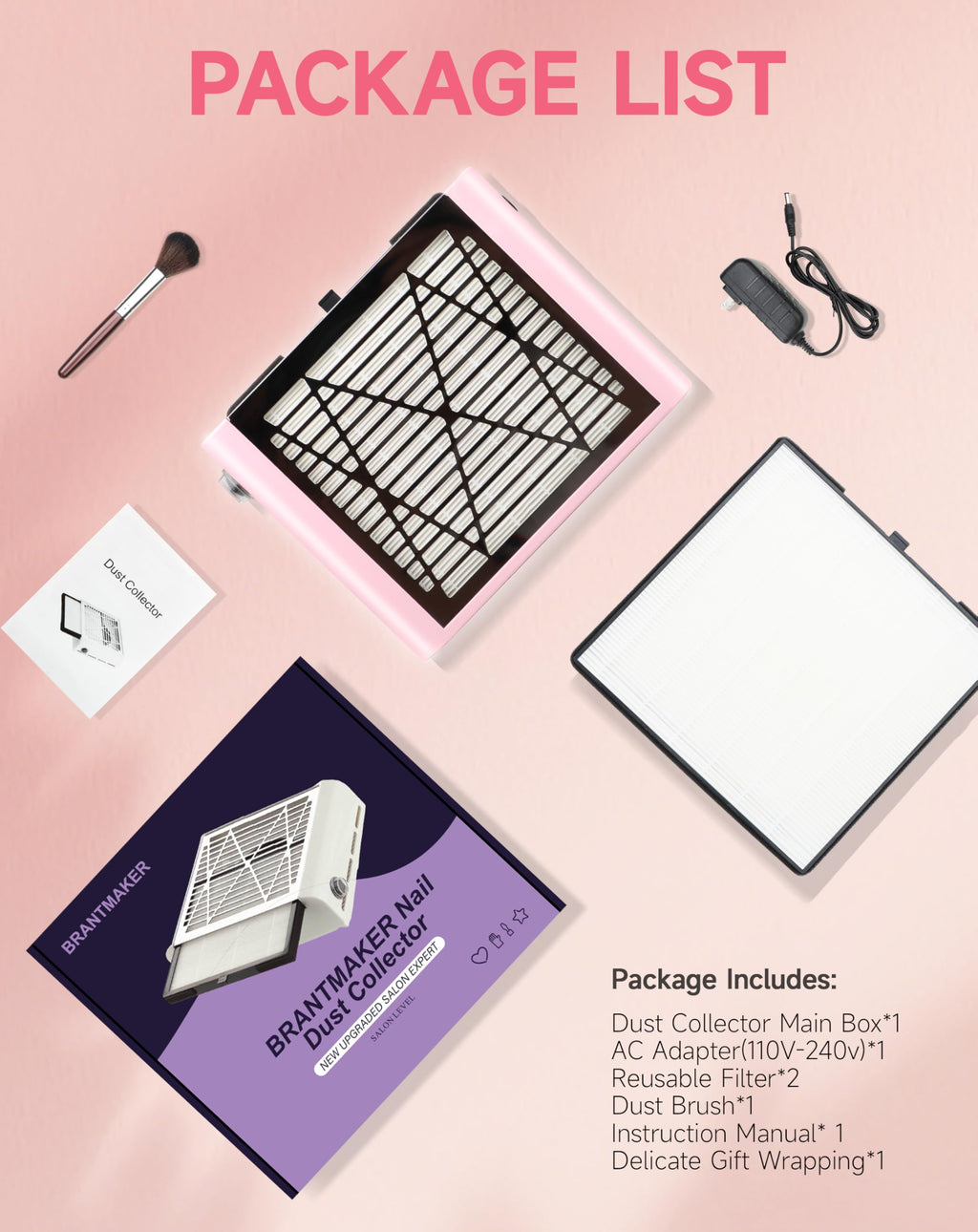 Brantmaker nail dust collector packaged in gift box