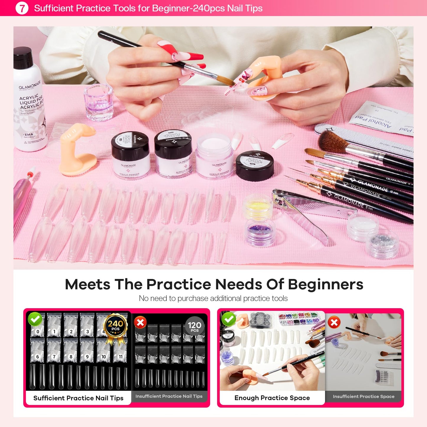 Glamonade beauty kit for DIY acrylic nail extensions