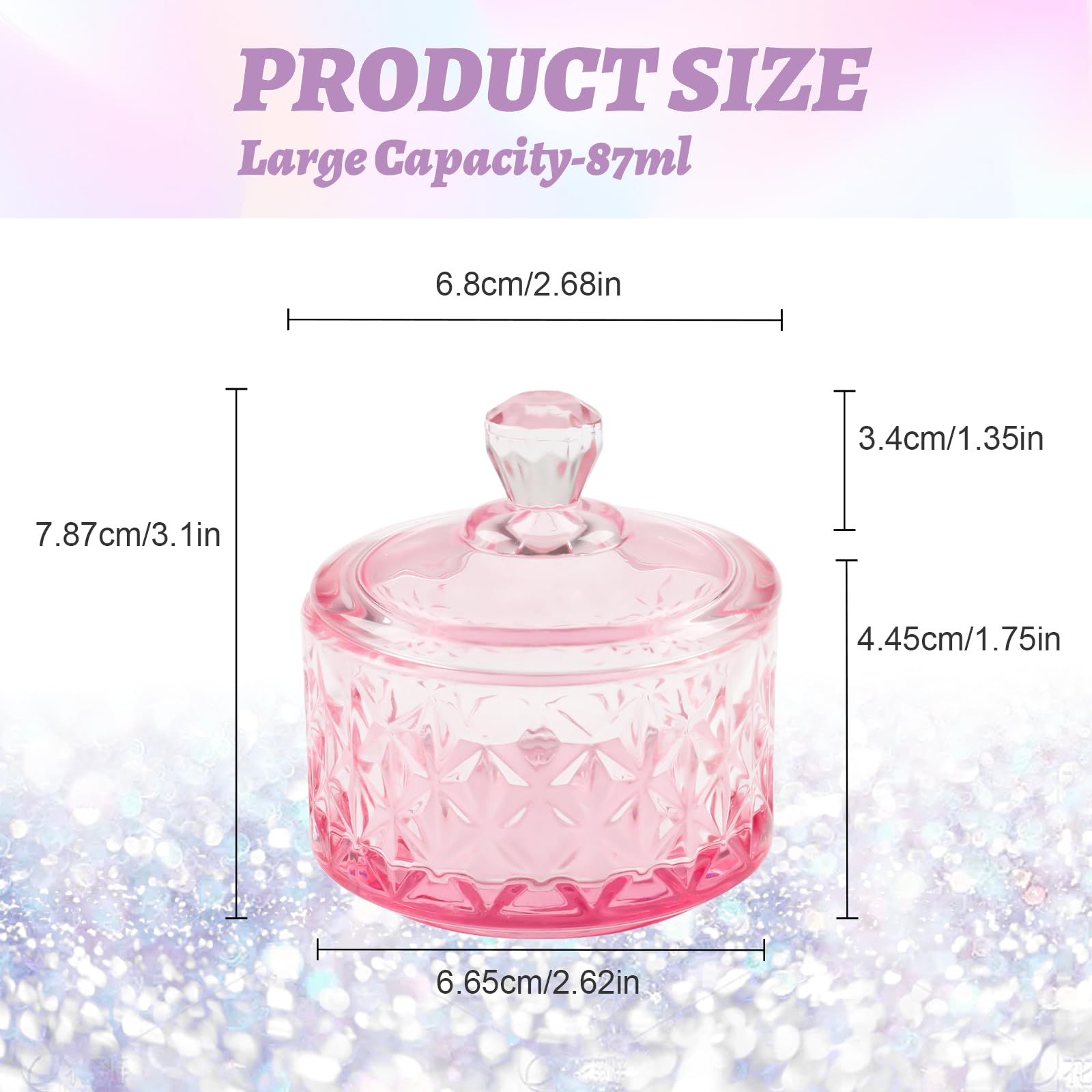 BOMOQING 60ml glass monomer cup with lid open