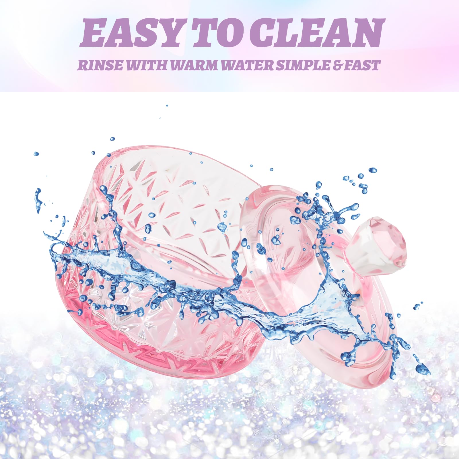 Diamond textured glass dappen dish for acrylic nails
