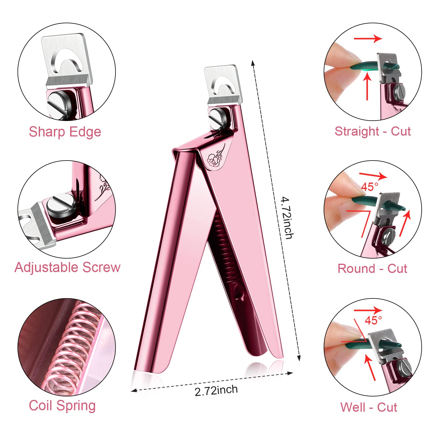 Professional acrylic nail tips cutter close up