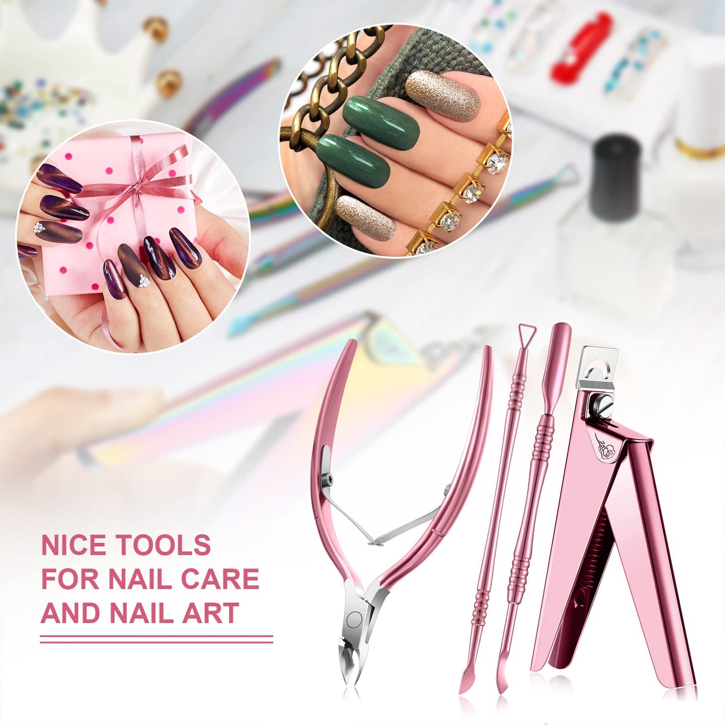 Full 4 piece nail art kit with dead skin remover