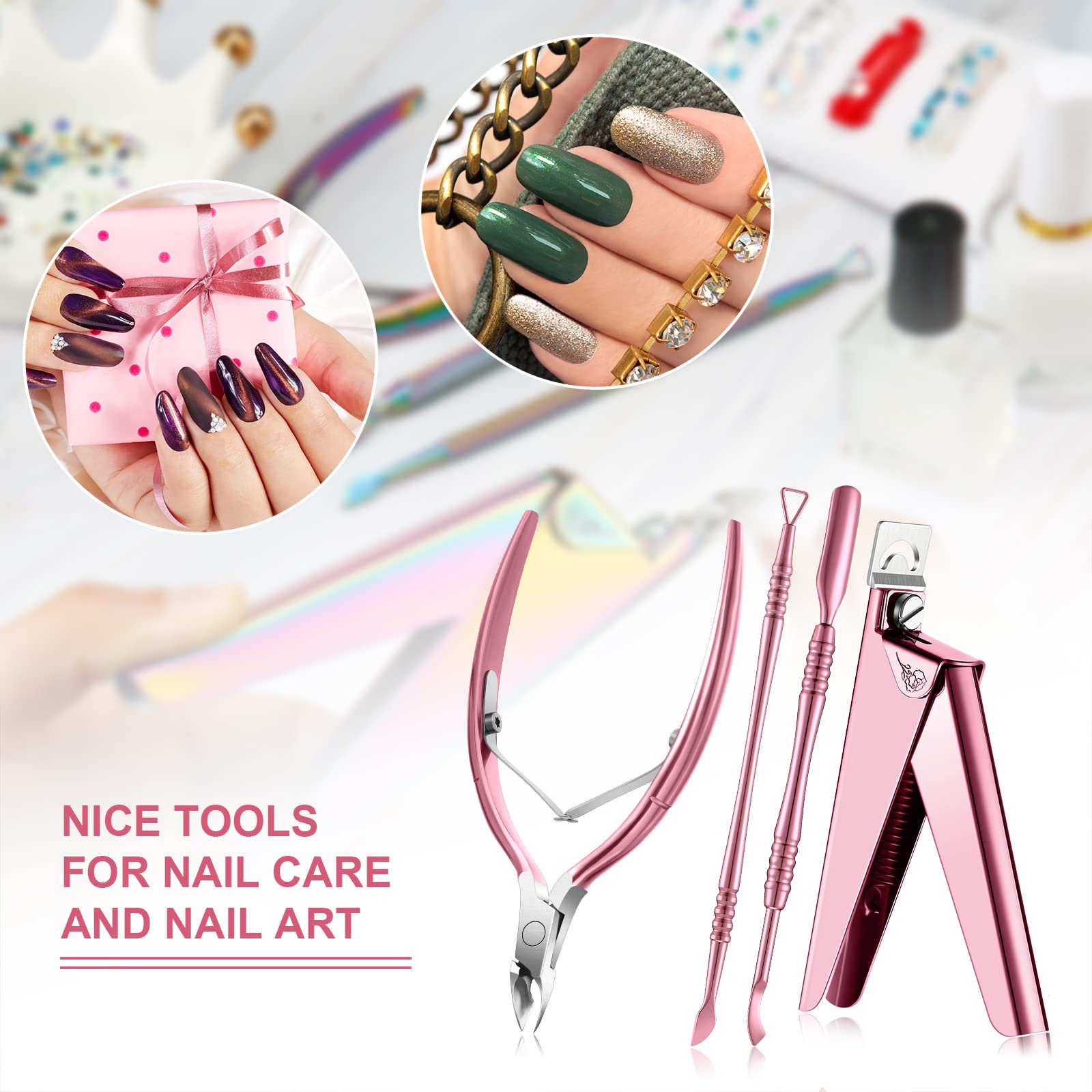 Full 4 piece nail art kit with dead skin remover