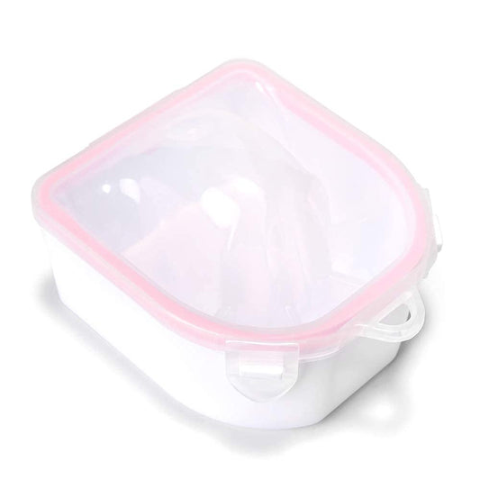 Rolabling nail soak off tray showing finger wells