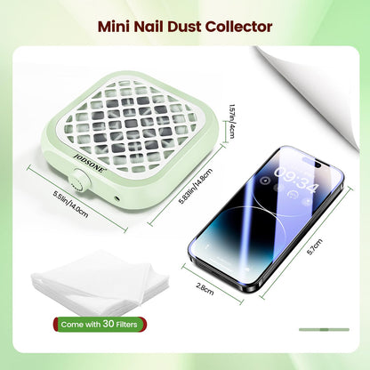Jodsone portable nail vacuum cleaner mint green color side profile