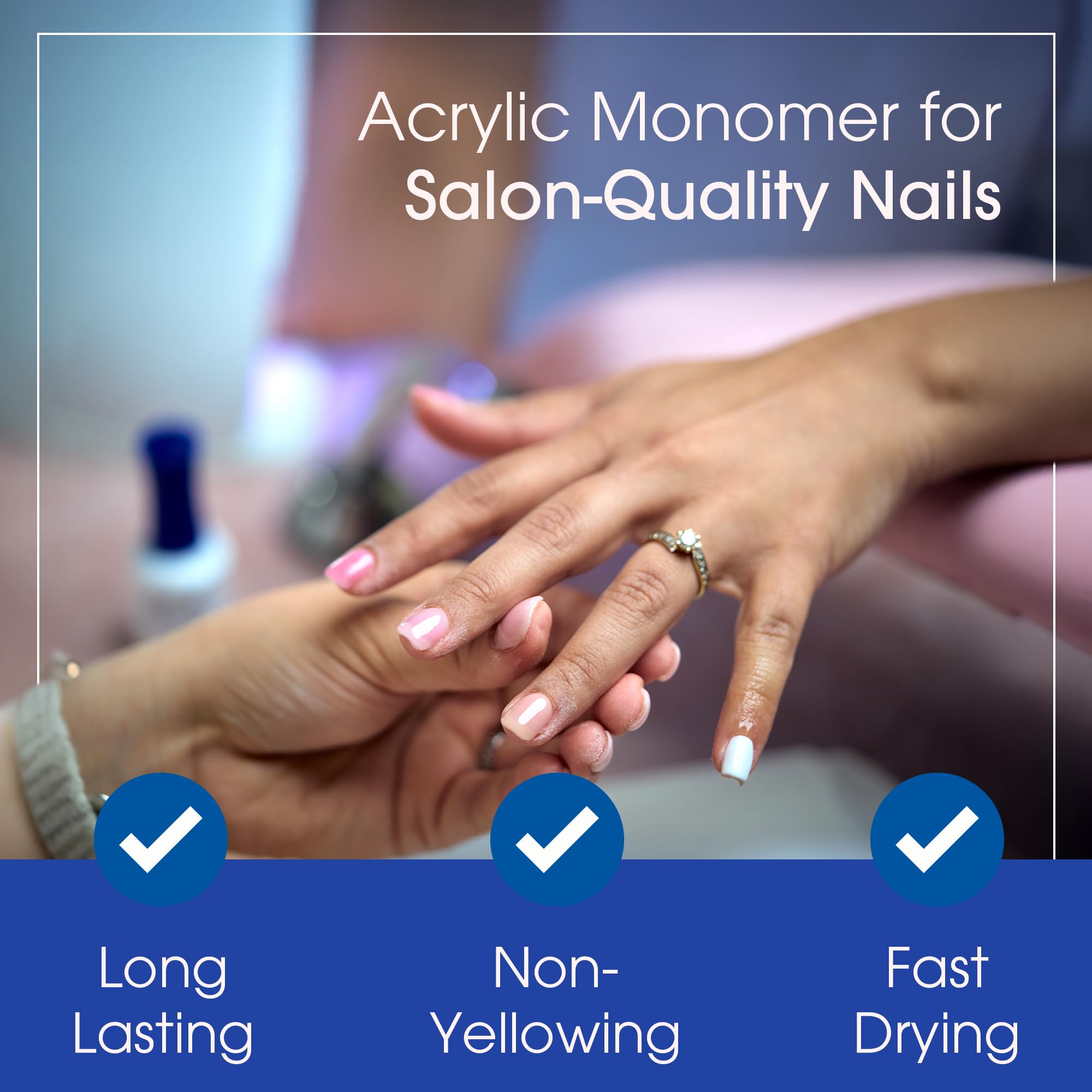 DeEnti professional non yellowing EMA nail liquid bottle showing the product label details