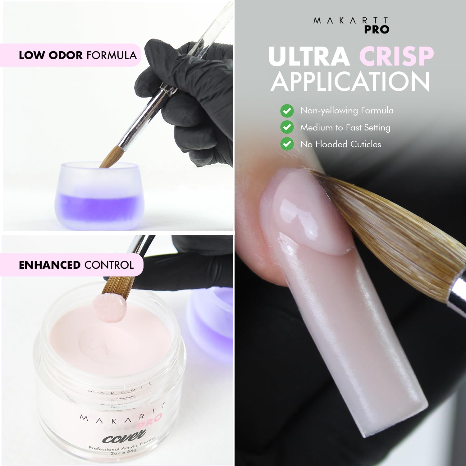 Clear MMA free acrylic liquid pouring from the 16 ounce container into a dappen dish.