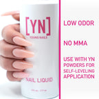 Young Nails 6 fluid ounce monomer bottle back label details