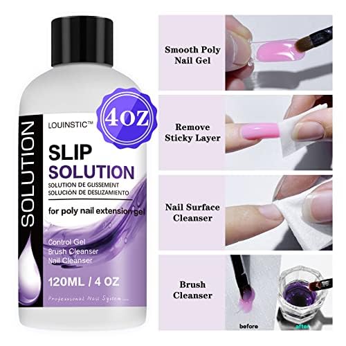 Step by step application of poly gel using a damp brush dipped in slip solution liquid