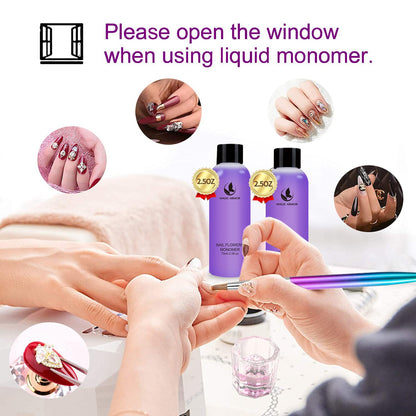 Professional liquid monomer formula for bubble free acrylic nail applications.