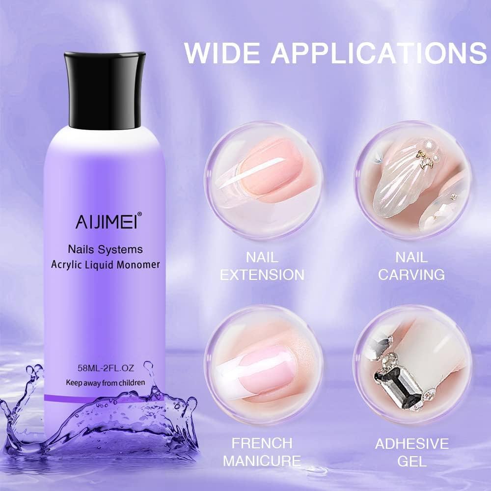 AIJIMEI professional acrylic nail liquid monomer 2 ounce packaging