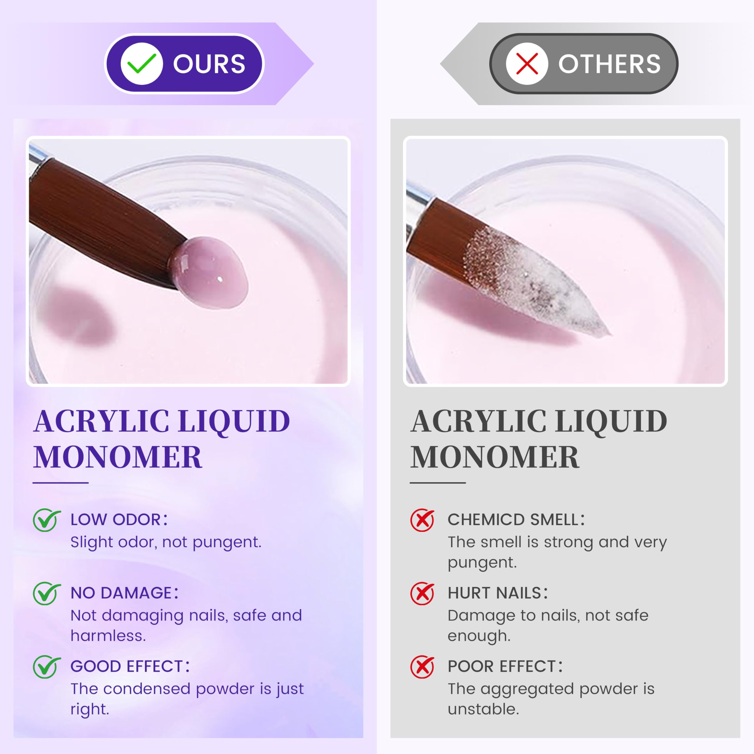 AIJIMEI MMA free nail liquid monomer being mixed with acrylic powder for manicures