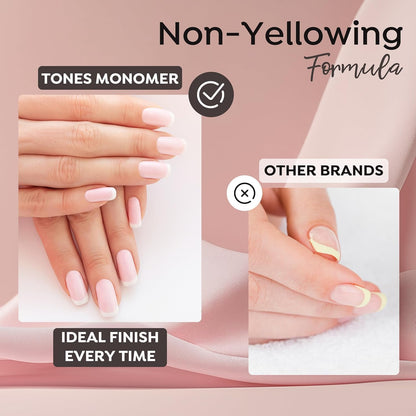 Authentic USA imported Tones liquid monomer for acrylic nails displayed on a clean background