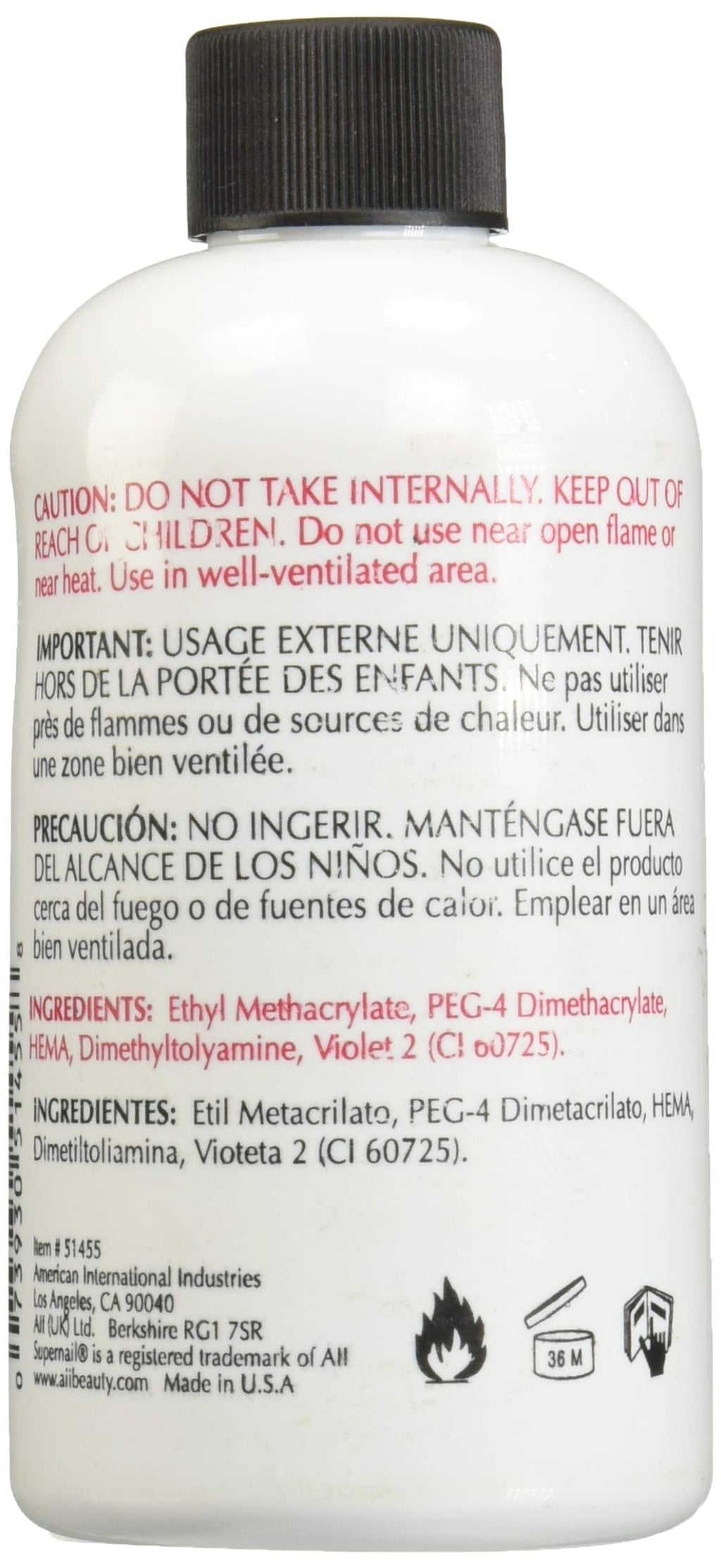 Super Nail professional nail liquid label and bottle details