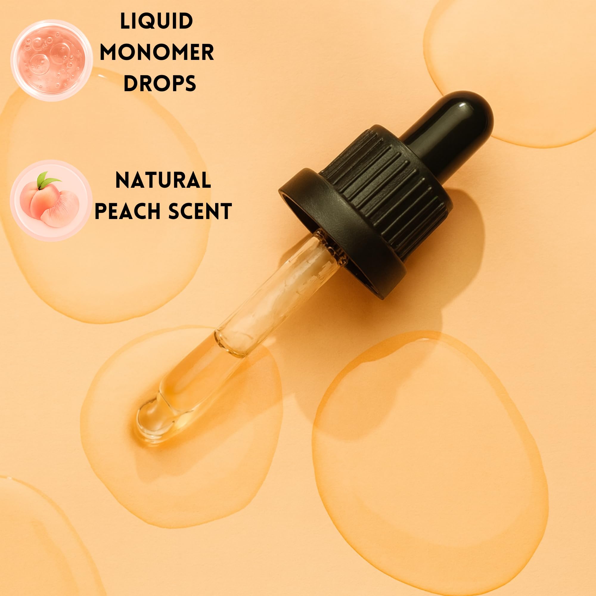 YAYA Professional Nail Products peach monomer drops for premium manicures