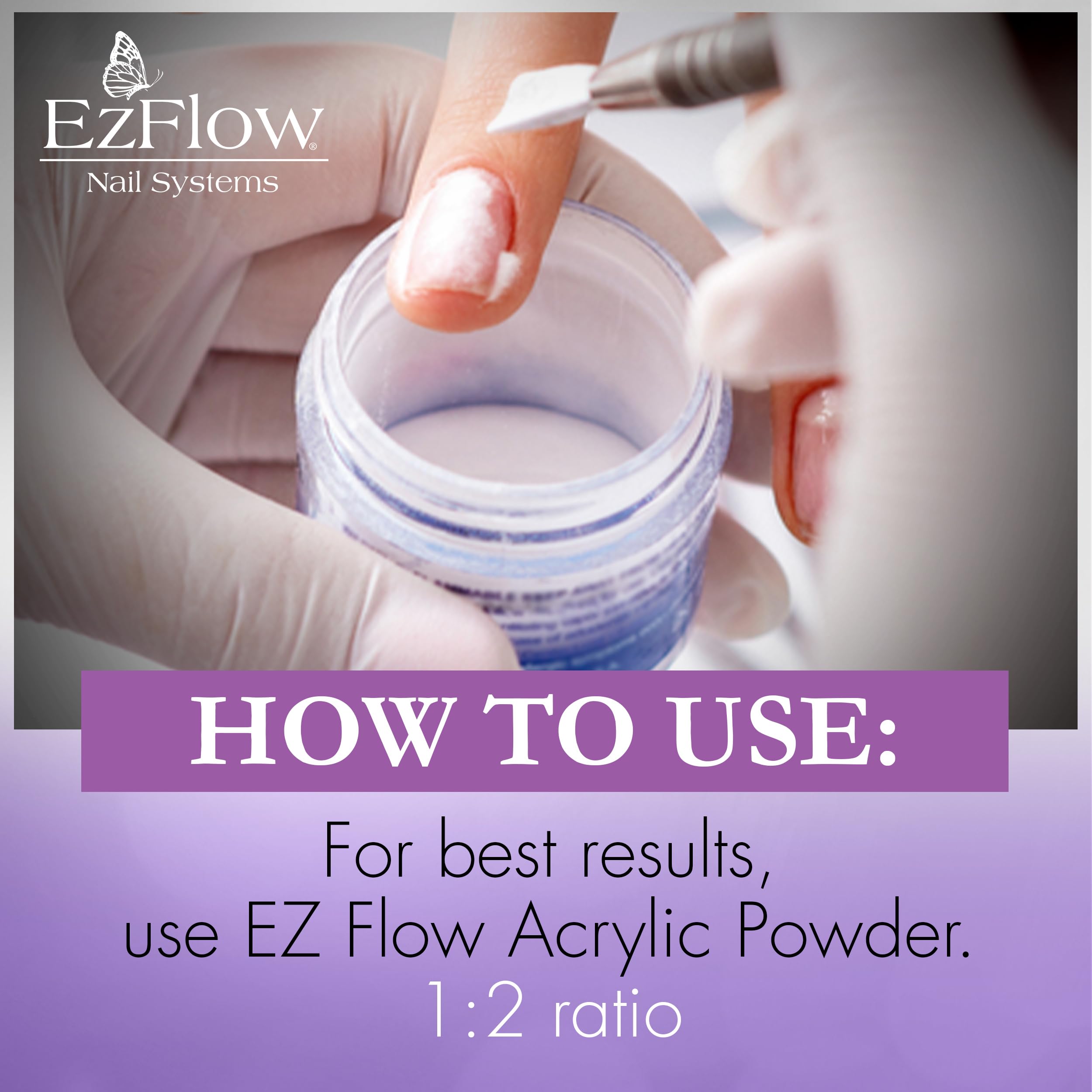 EzFlow maximum adhesion liquid monomer for professional nail art application