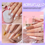 Close-up of finished acrylic sculpted nail art