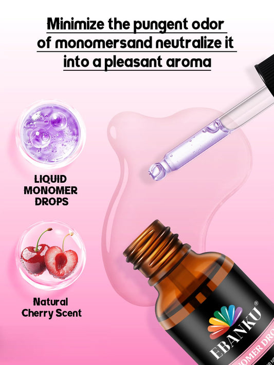 EBANKU acrylic liquid neutralizer dropper bottle showing cherry fragrance ingredients label.