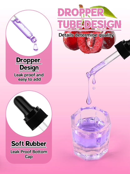 EBANKU monomer odor neutralizer bottle side by side with a professional acrylic nail extension setup.