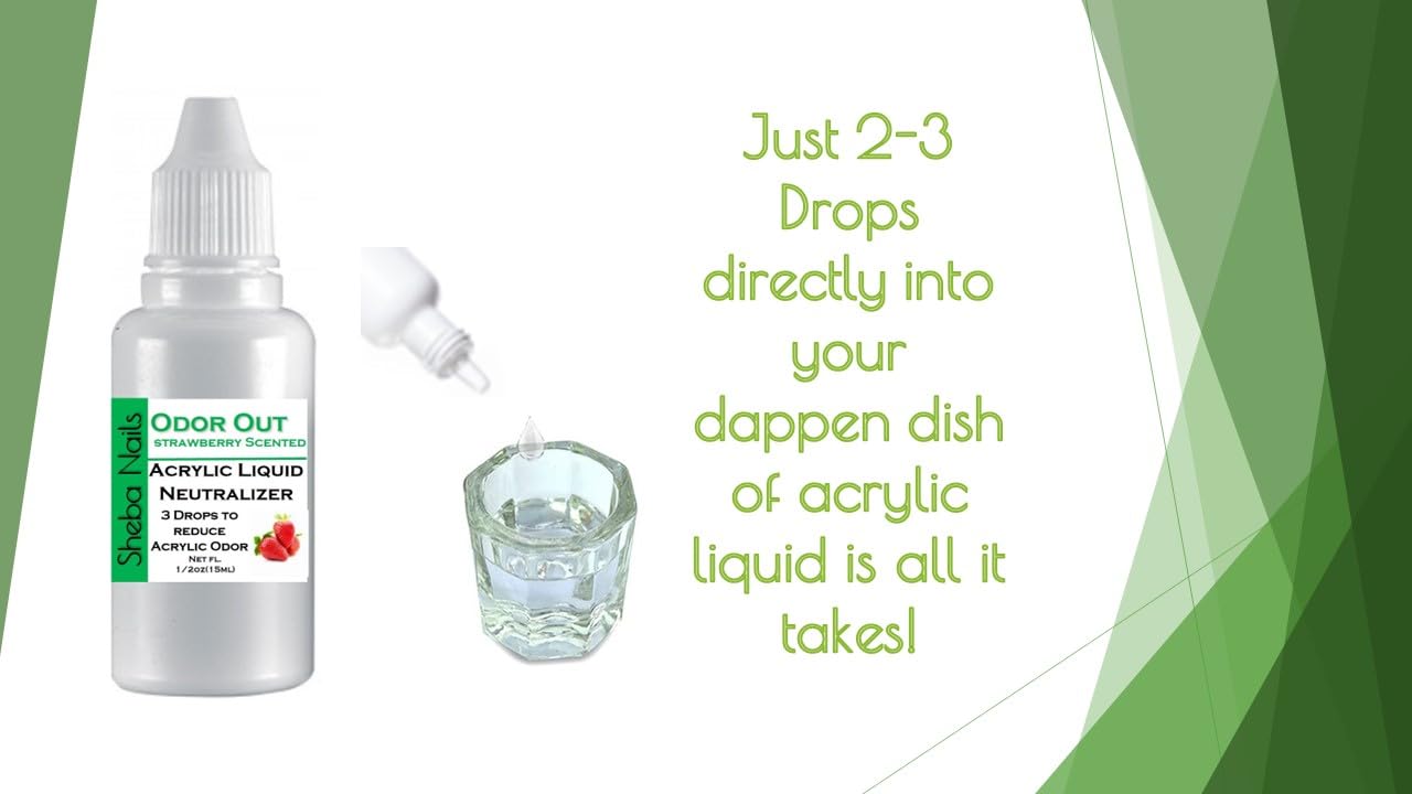 Strawberry scented acrylic liquid additive in half ounce packaging