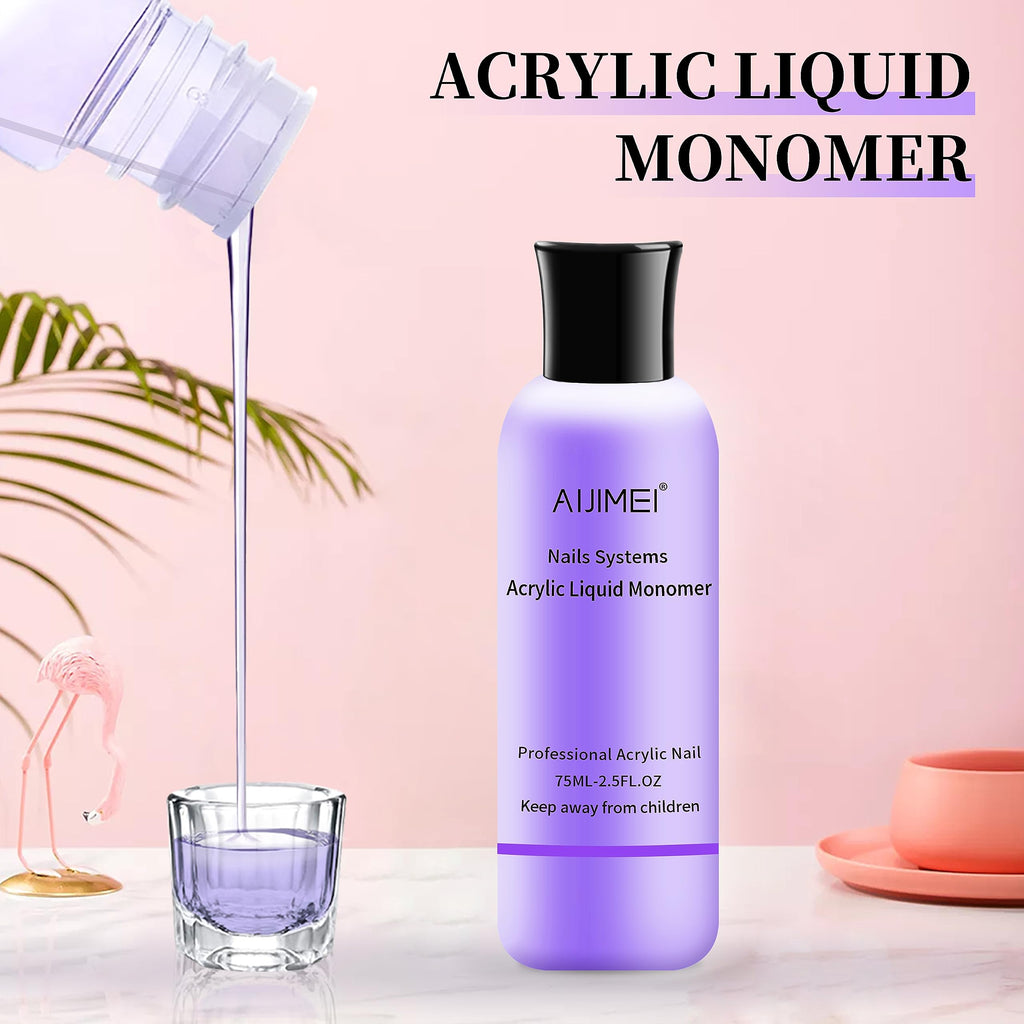 Aijimei acrylic liquid monomer 75 milliliters bottle size comparison