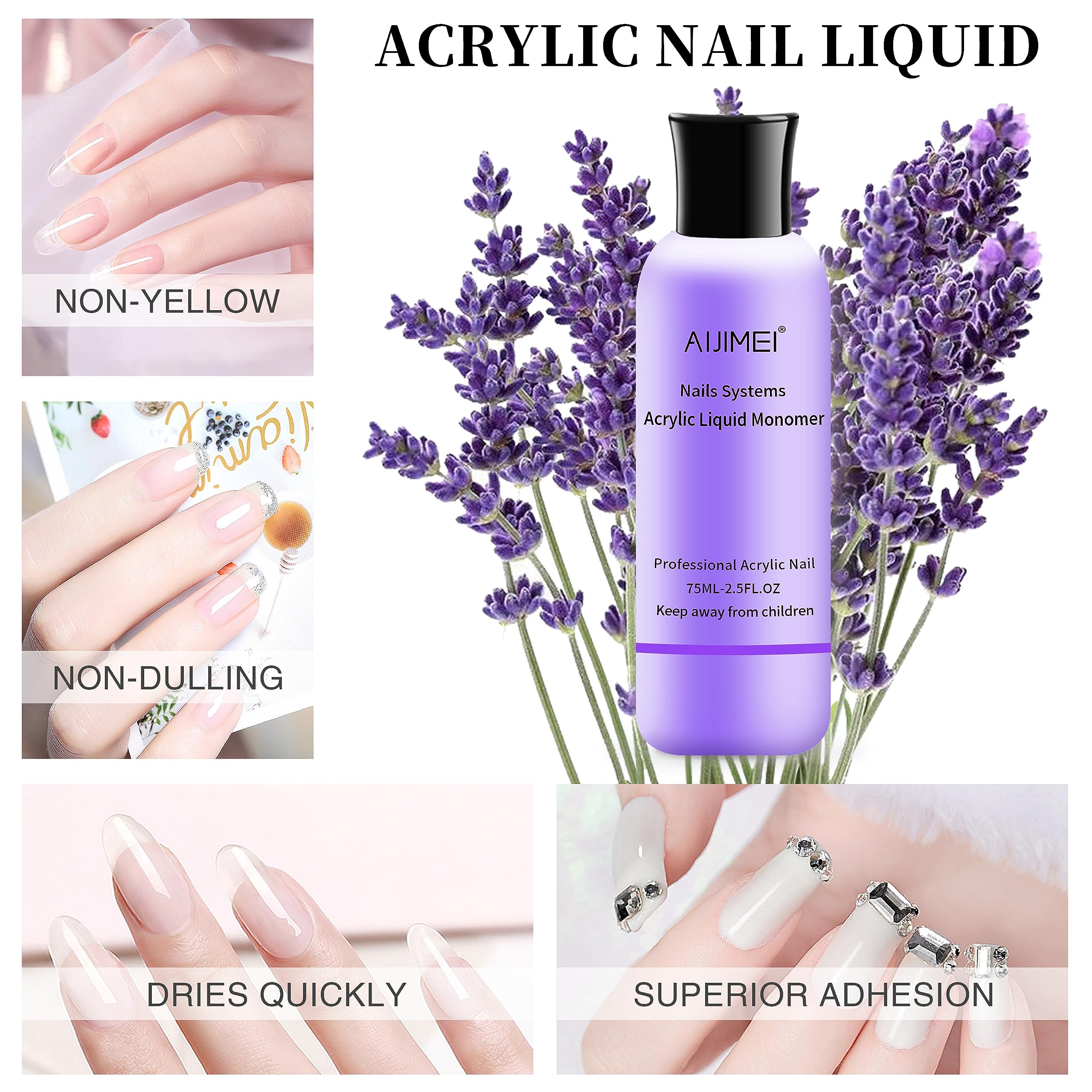 Authentic USA imported AIJIMEI acrylic liquid for professional nail art