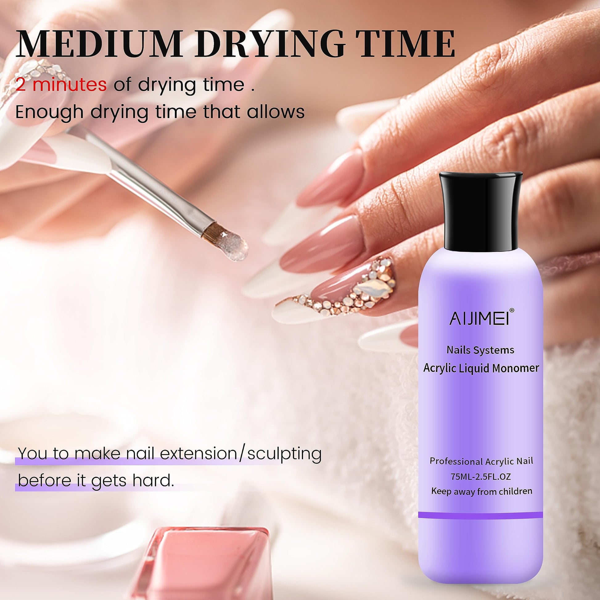 AIJIMEI gloss finish acrylic nail monomer for long lasting extensions